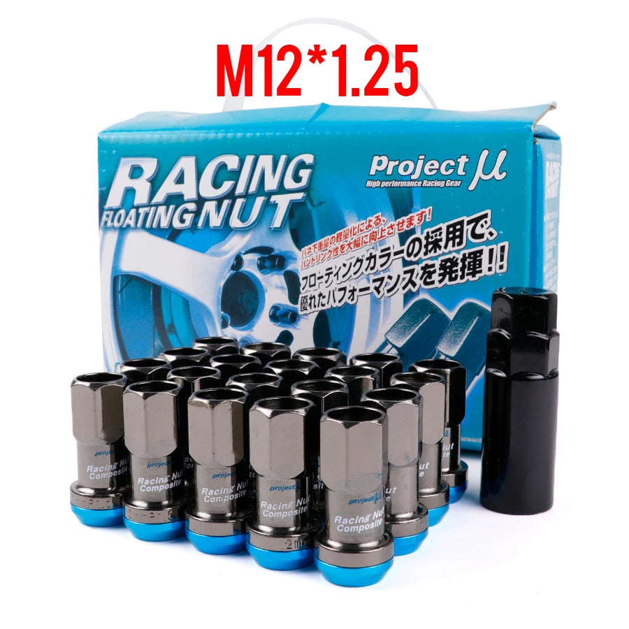 20-Piece Steel Racing Wheel Lug Nut Set – M12x1.25 or M12x1.5
