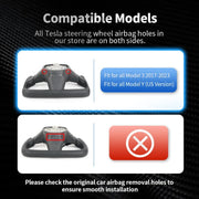 350 mm Heated Nappa-Leather Yoke Steering Wheel for Tesla Model S/X – 2014–2023