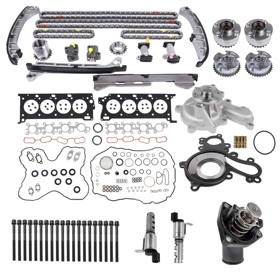Head Gasket Set Timing Chain Water Pump Camshaft for Toyota Tundra Lexus