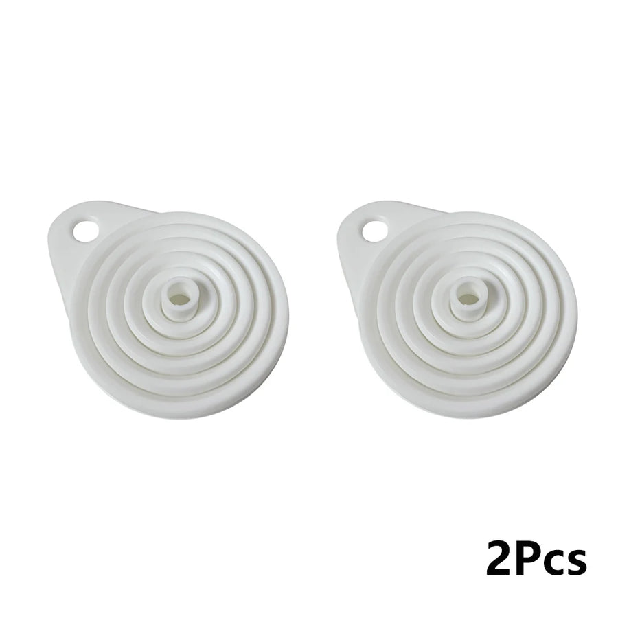 2-Piece Foldable Car Engine Funnel Silicone Liquid Funnel Washer Engine Oil Petrol Change Tools for