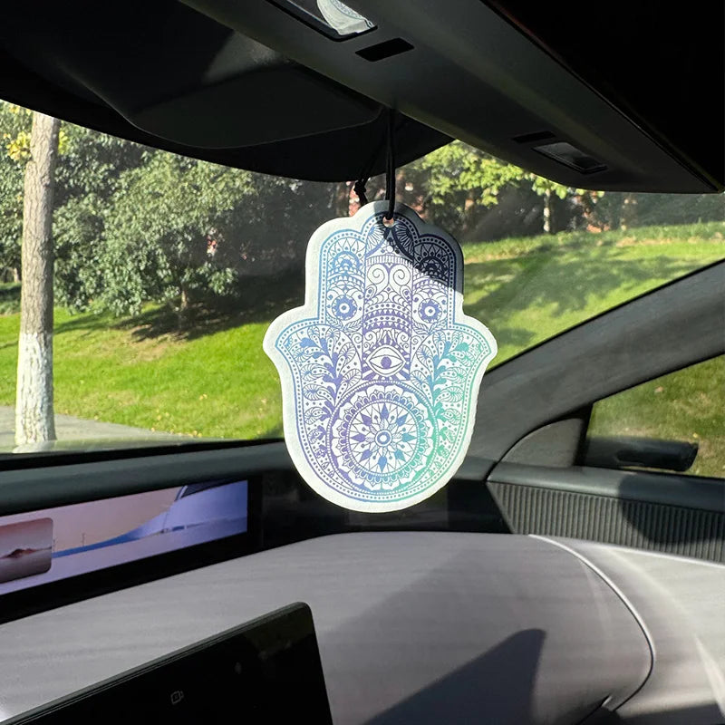 Boho Gradient Hamsa Hand Evil Eye Hanging Car Air Freshener