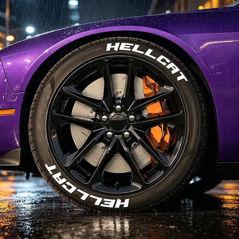 For 4 Tires Hellcat 8PCS 3D Tire Letter Stickers Waterproof Pvc Wheel Decals Car