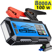 8000A 12V Car Jump Starter with 100W Power Delivery and 24,000mAh Power Bank