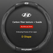 Carbon-Fiber-Leather Steering Wheel Cover – Select Hyundai Models