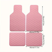 4-Piece Waterproof PU Leather Car Floor Mat Set