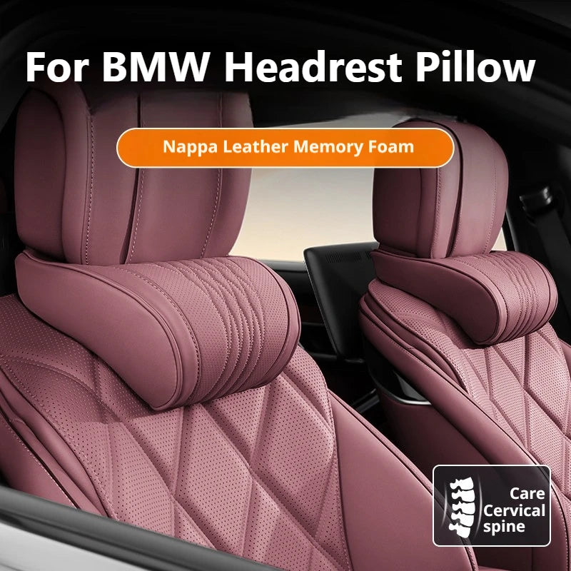 Nappa Leather BMW Car Headrest and Lumbar Support Pillow