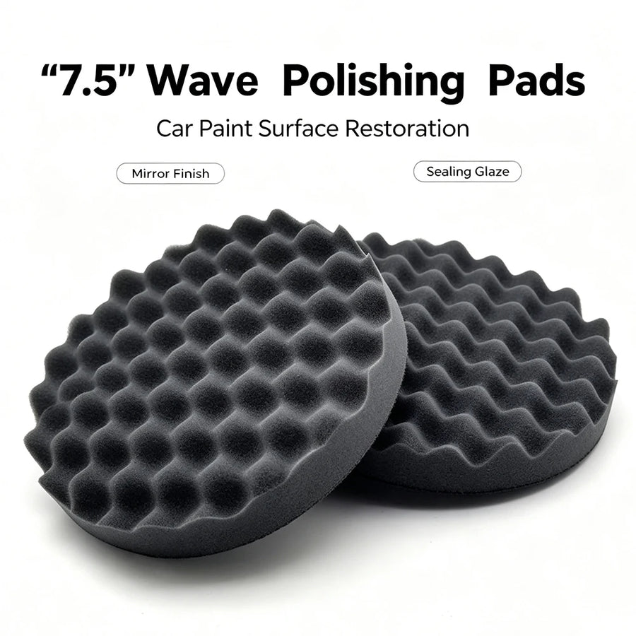 7-Inch Wavy Foam Car Polishing Pads - 2-Pack