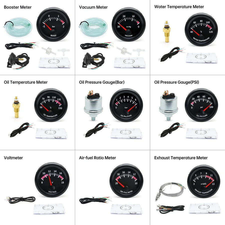52mm Air/Fuel Ratio, Water Temperature, Oil Temperature and More Automotive Gauge