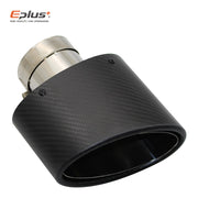 Universal Angled Oval Carbon-Fiber & Stainless Steel Exhaust Tip