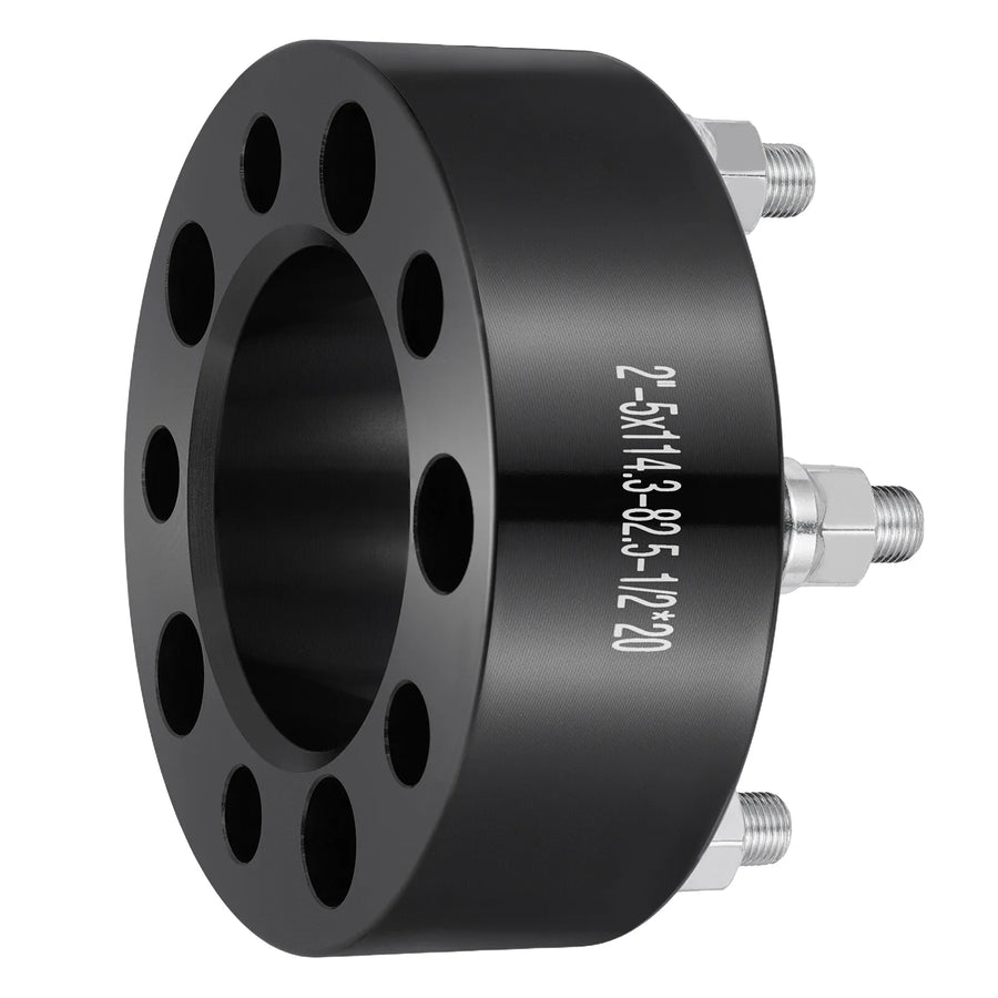 2-Inch 5x114.3 Wheel Spacer/Adapter Set – 82.5mm Bore, 1/2-20 Studs