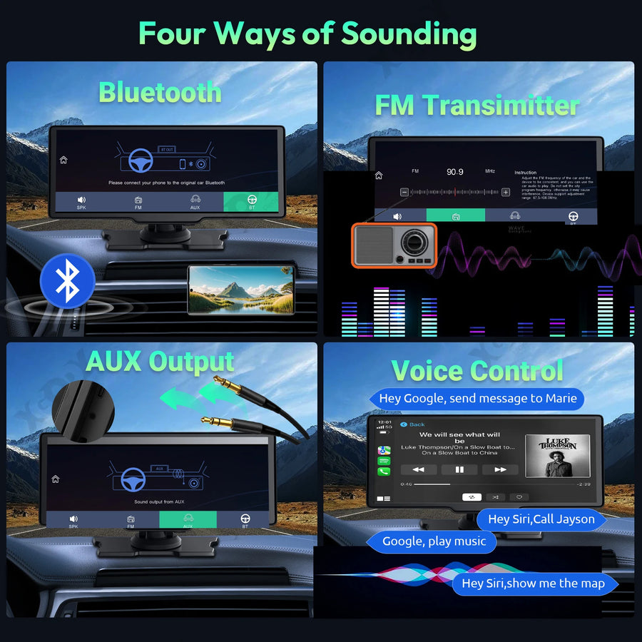 4K Dual Dash Cam with Wireless CarPlay and Android Auto
