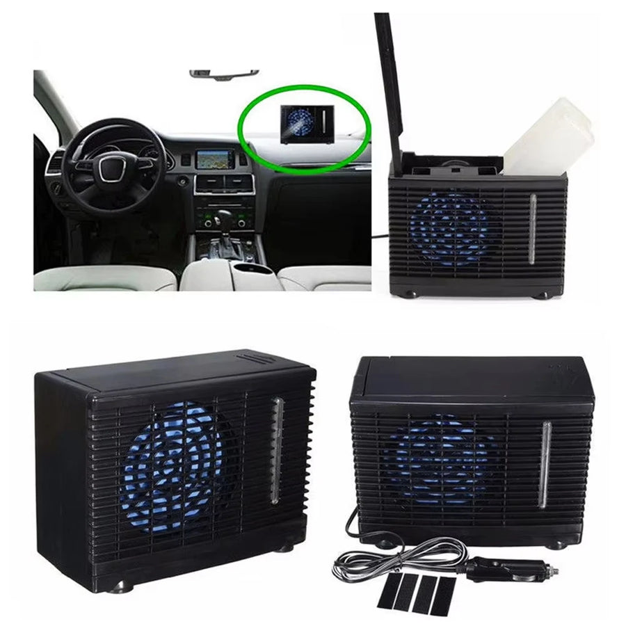 Car Air Conditioner 12V Electronic Water Cooling Adjustable Cooling Fan Removable Air Cooler Portable Water Chiller