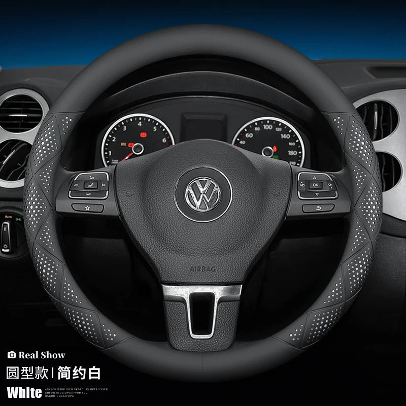 Microfiber 38CM Steering Wheel Cover for Volkswagen Golf Passat Tiguan Touareg Arteon ID.3 ID.4