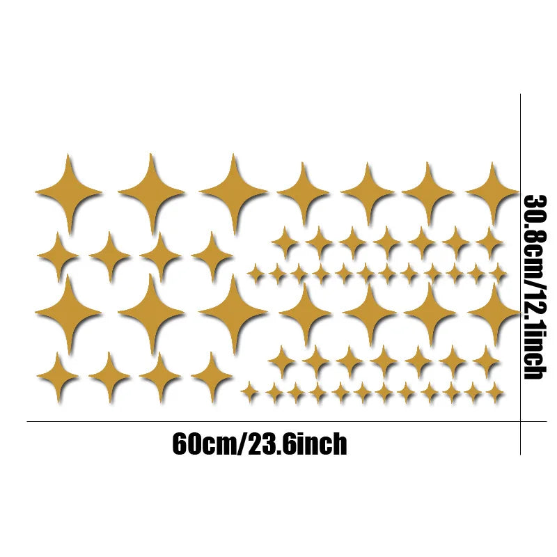 60-Piece Star Vinyl Decal Set