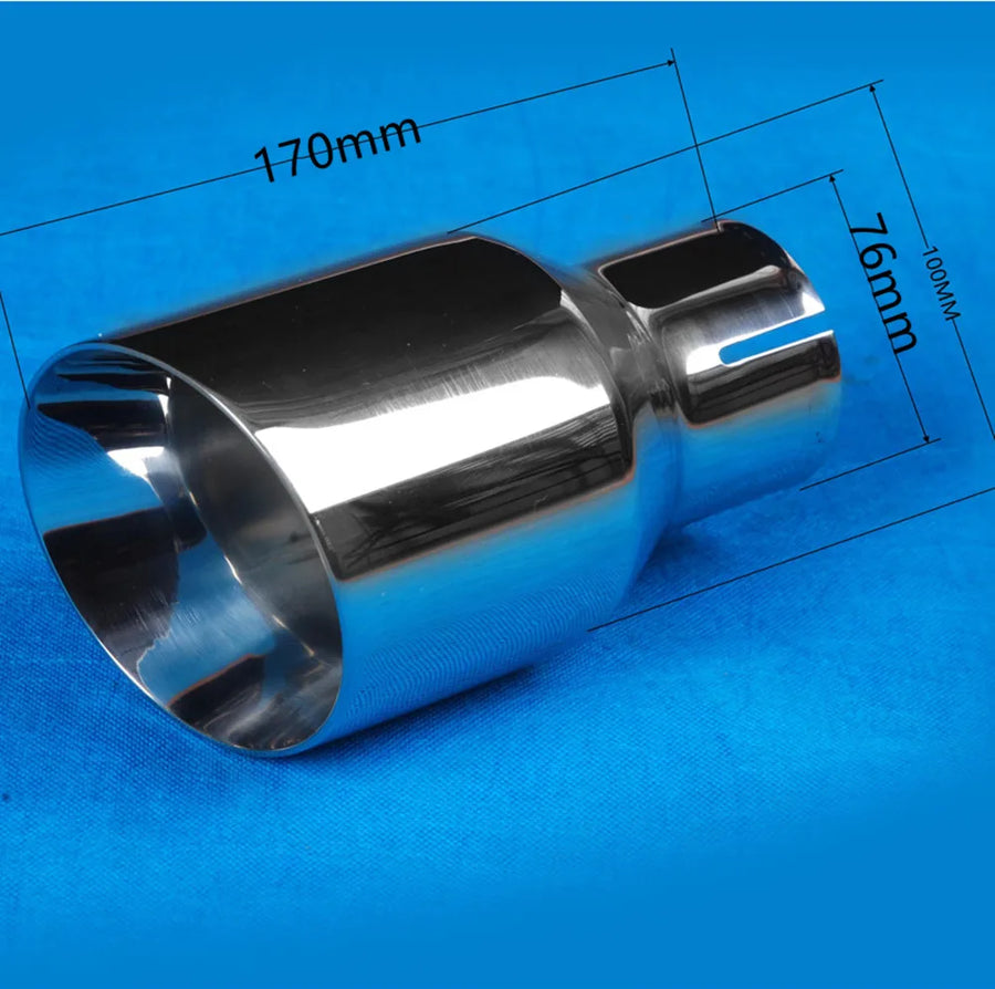 Universal Stainless Steel Exhaust Tip, 76/101mm