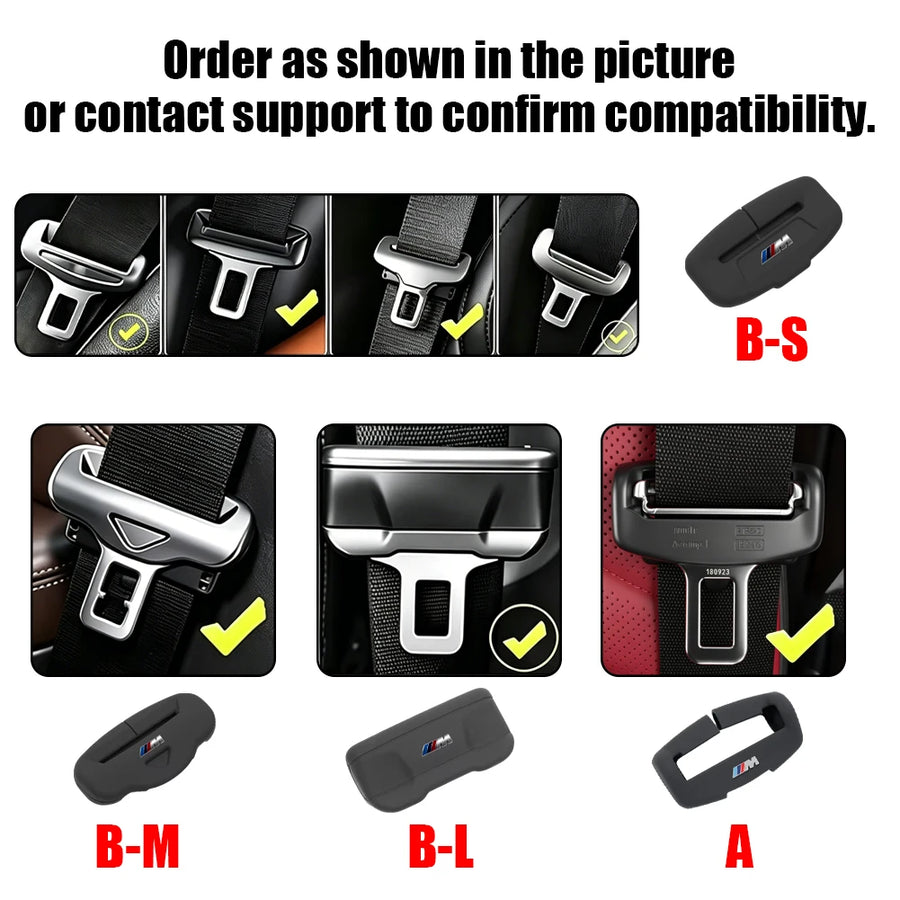 1/2-Piece Silicone Car Seat Belt Buckle Protective Cover Decorative for BMW E90 G80 M3 G30 M5 F82