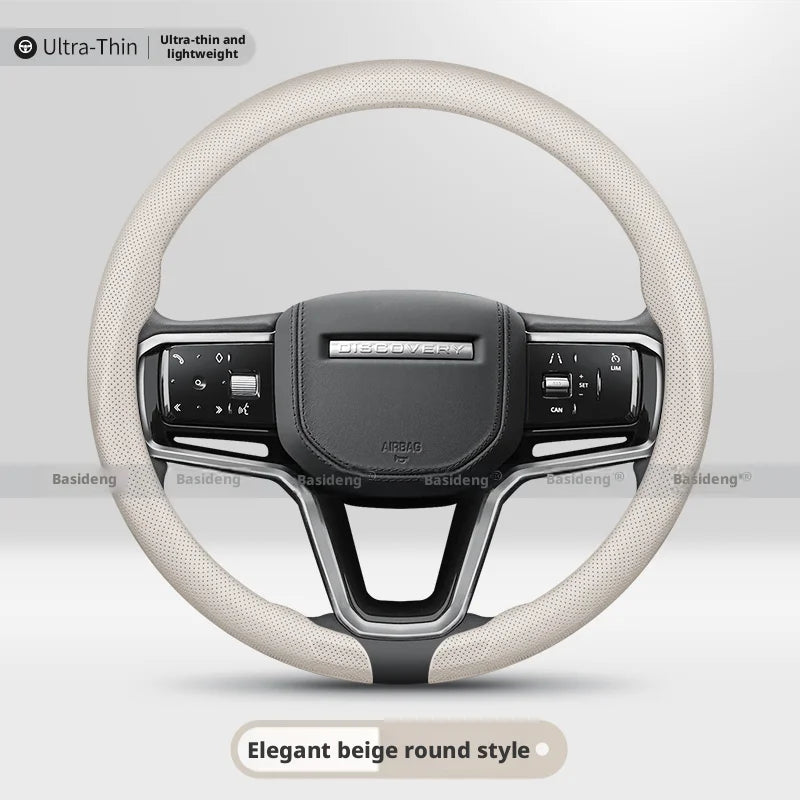 Leather Steering Wheel Cover for Range Rover Port Evoque Velar Defender 90