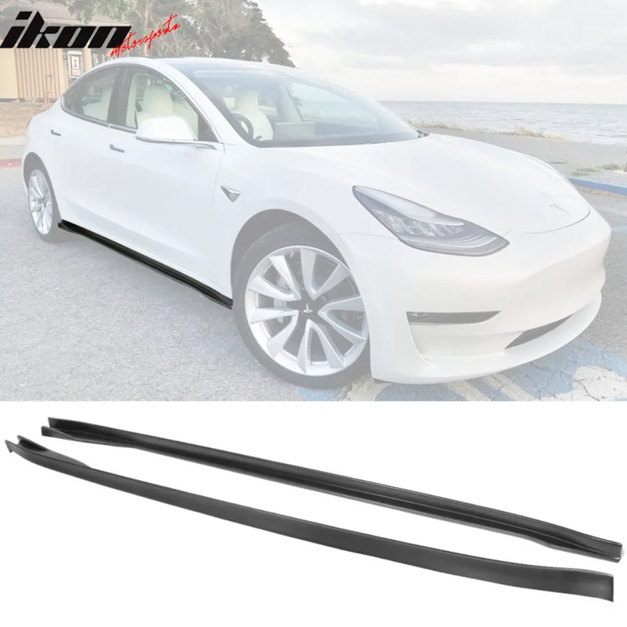Matte Black Side Skirt Extension Set for 2017–2026 Tesla Model 3
