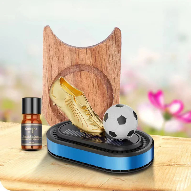 Solar-Powered Rotating Football Car Aroma Diffuser