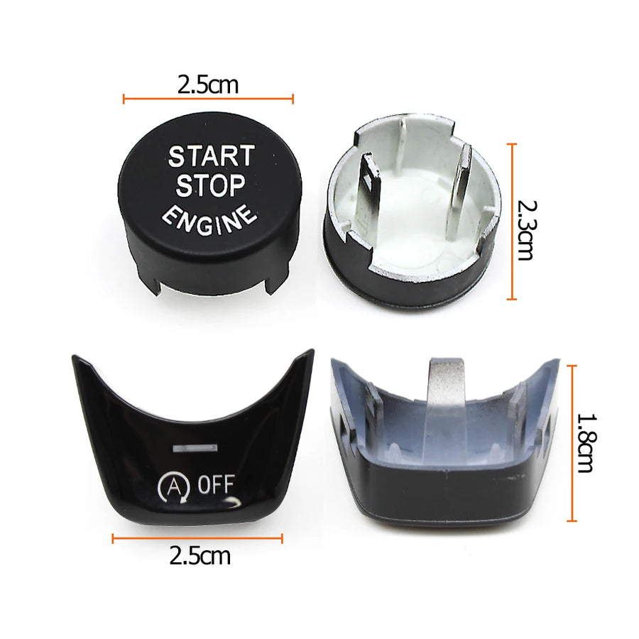 2-Piece Engine Ignition Start Stop Button OFF Switch Cover Trim for BMW 1 5 6 7 X3 X4 Series F52 G30 G31