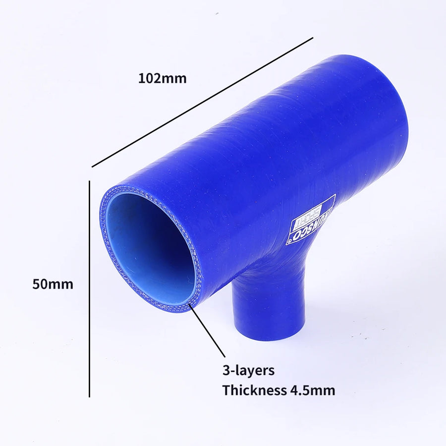 Universal T-Piece Silicone BOV Hose, 51-76mm