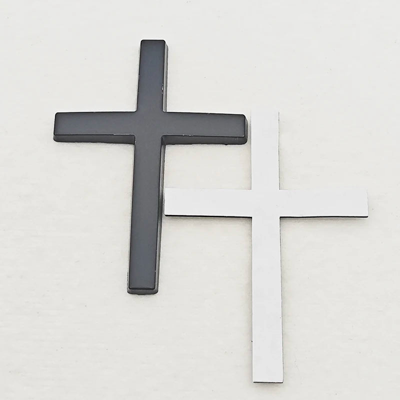 3D Metal Car Sticker Christian Cross Body Emblem Badge Decal for BMW Audi Honda Opel Ford Toyota Buick
