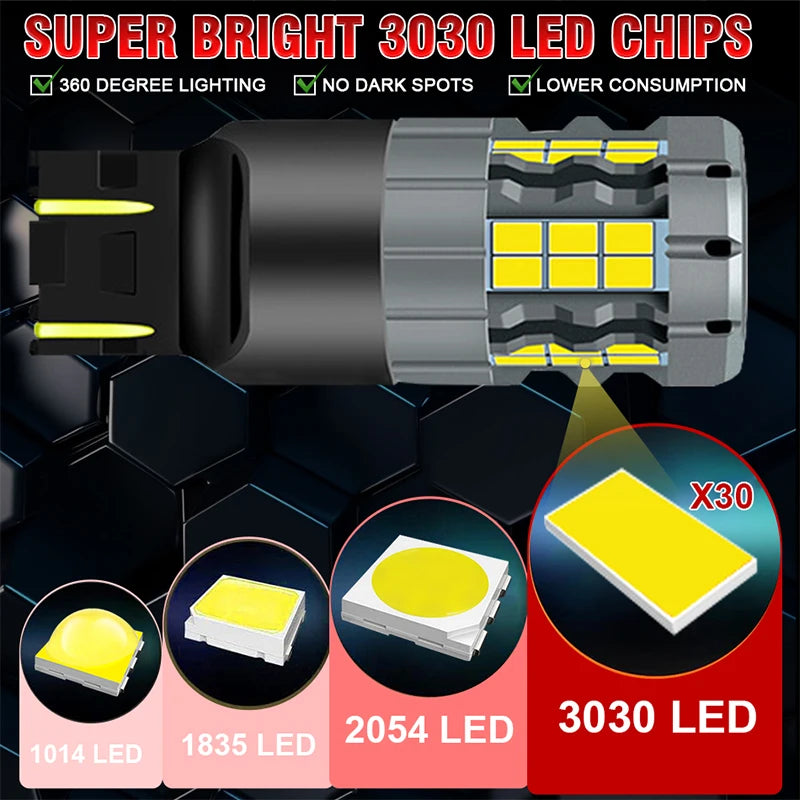 7440/7443/3157 LED Brake/Reverse Light Bulb – Yellow/Red/White, CANBUS