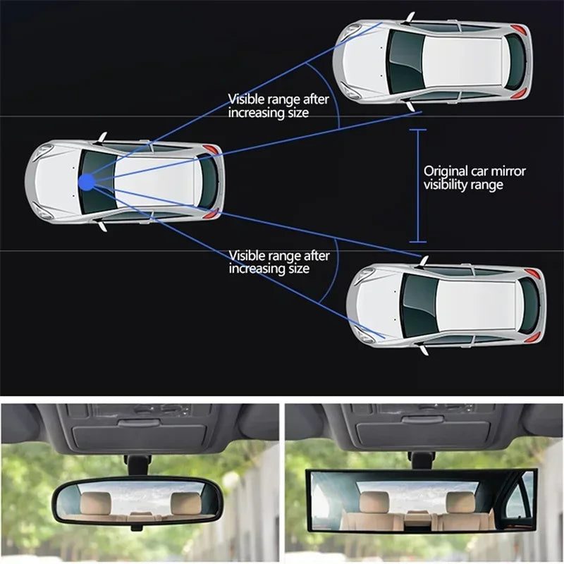 280 mm Clip-On Panoramic Wide-Angle Rearview Mirror