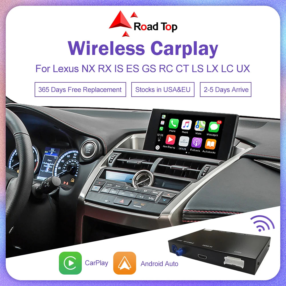 Wireless CarPlay and Android Auto Interface for Lexus 2014-2019