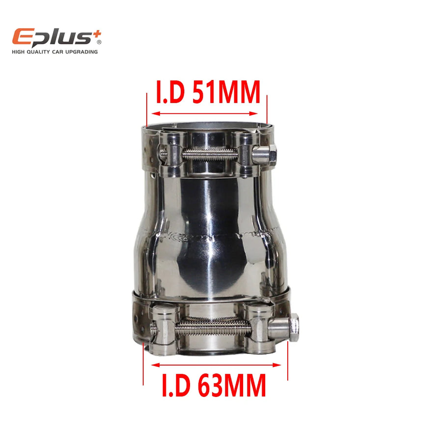 Universal 304 Stainless Steel Exhaust Pipe Reducer Adapter, 39/54mm