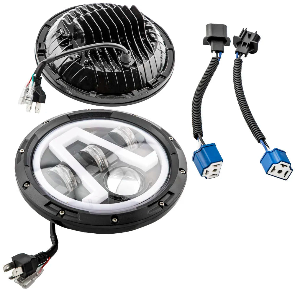 7-Inch LED Headlight Assemblies for Jeep/Hummer – Pair