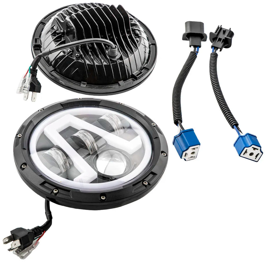 7-Inch LED Headlight Assemblies for Jeep/Hummer – Pair