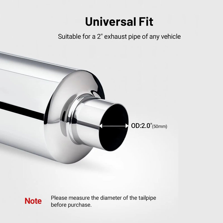 Universal Stainless Steel Universal Exhaust Muffler – 50mm