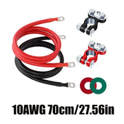 10 AWG Battery Terminal Connector Wire Set - 40cm, 70cm or 120cm