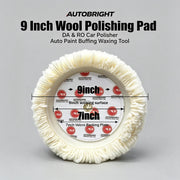 Rolled-Wool Polishing Pad, 9-Inch Face / 7-Inch Backing