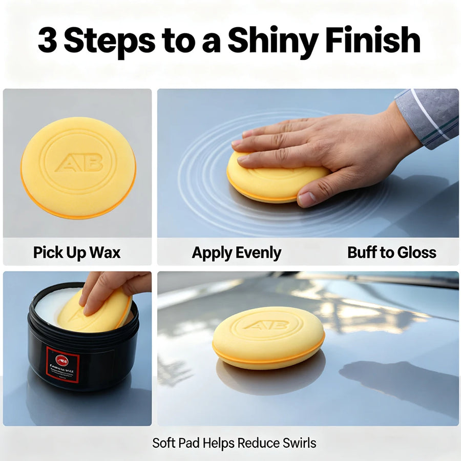 Orange Foam Wax Applicator Pads, 2- or 6-Pack