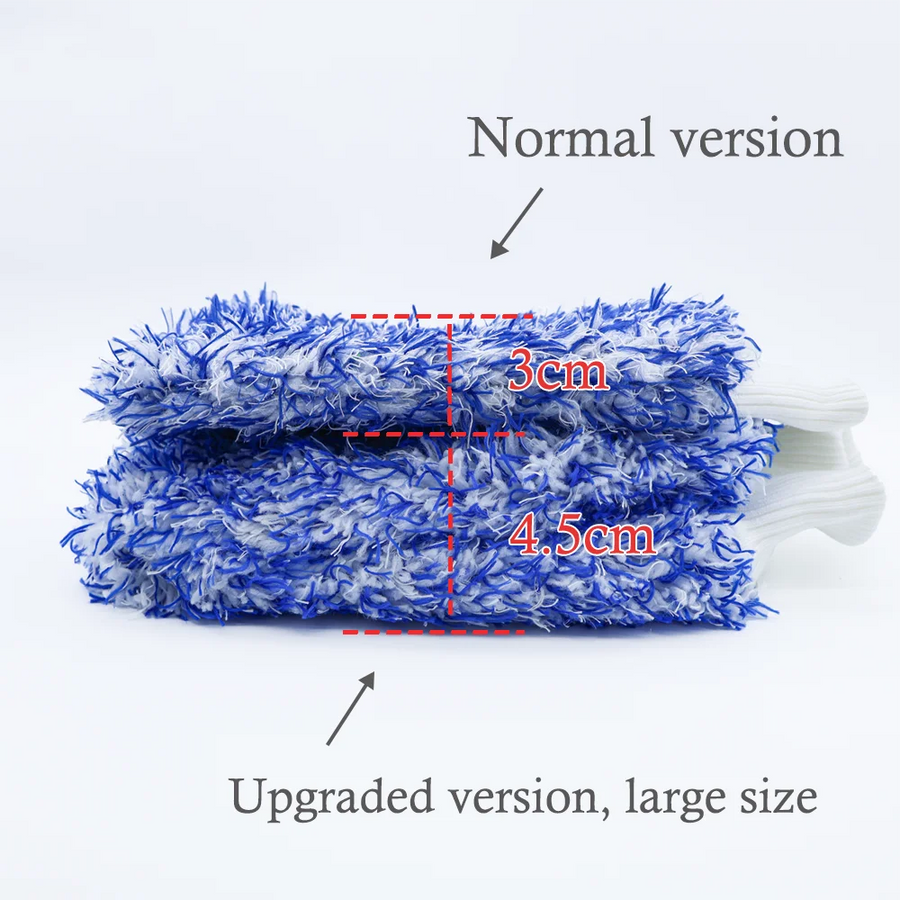 Blue Dual-Sided Microfiber Car Wash Mitt