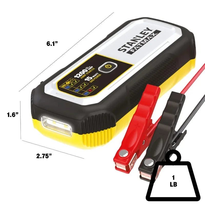Stanley FATMAX 1200A Lithium Jump Starter with USB-A and USB-C