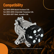 A/C Compressor & Clutch for Buick Enclave, GMC Acadia & Chevrolet Traverse 2013-2017