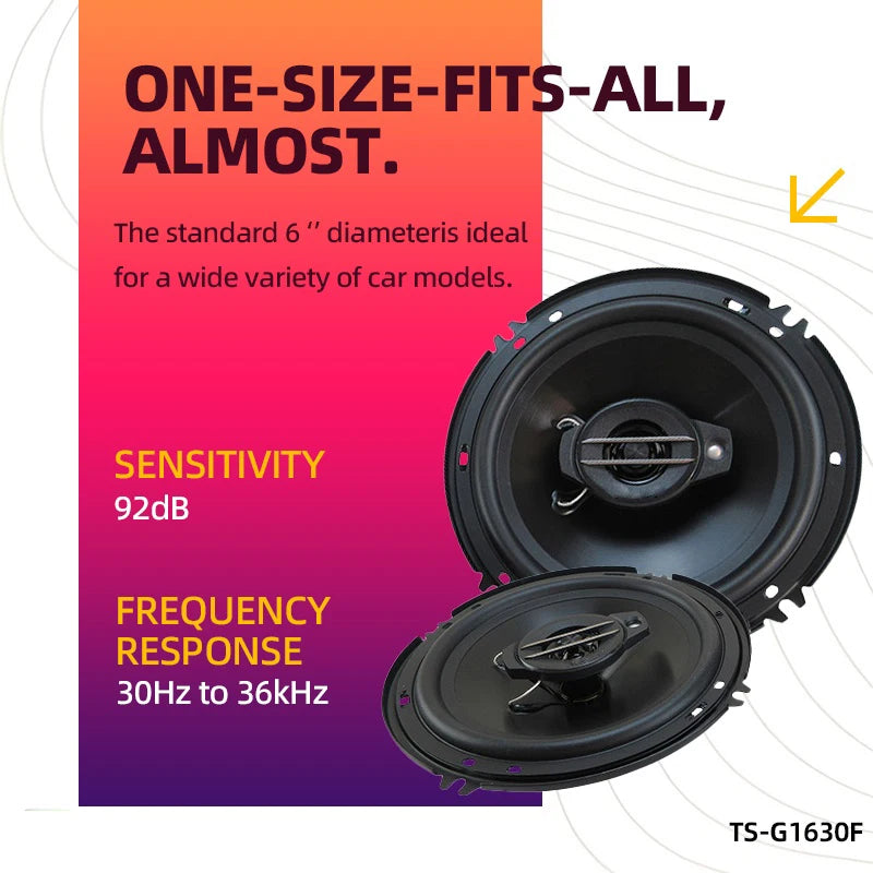 6-Inch 320W 3-Way Coaxial Car Speakers