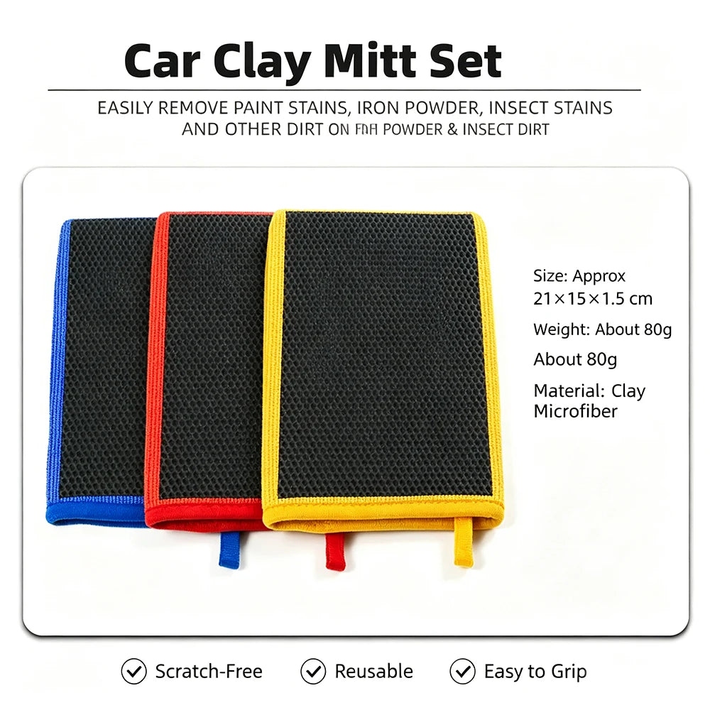 Honeycomb Clay Mitt for Car Paint Decontamination