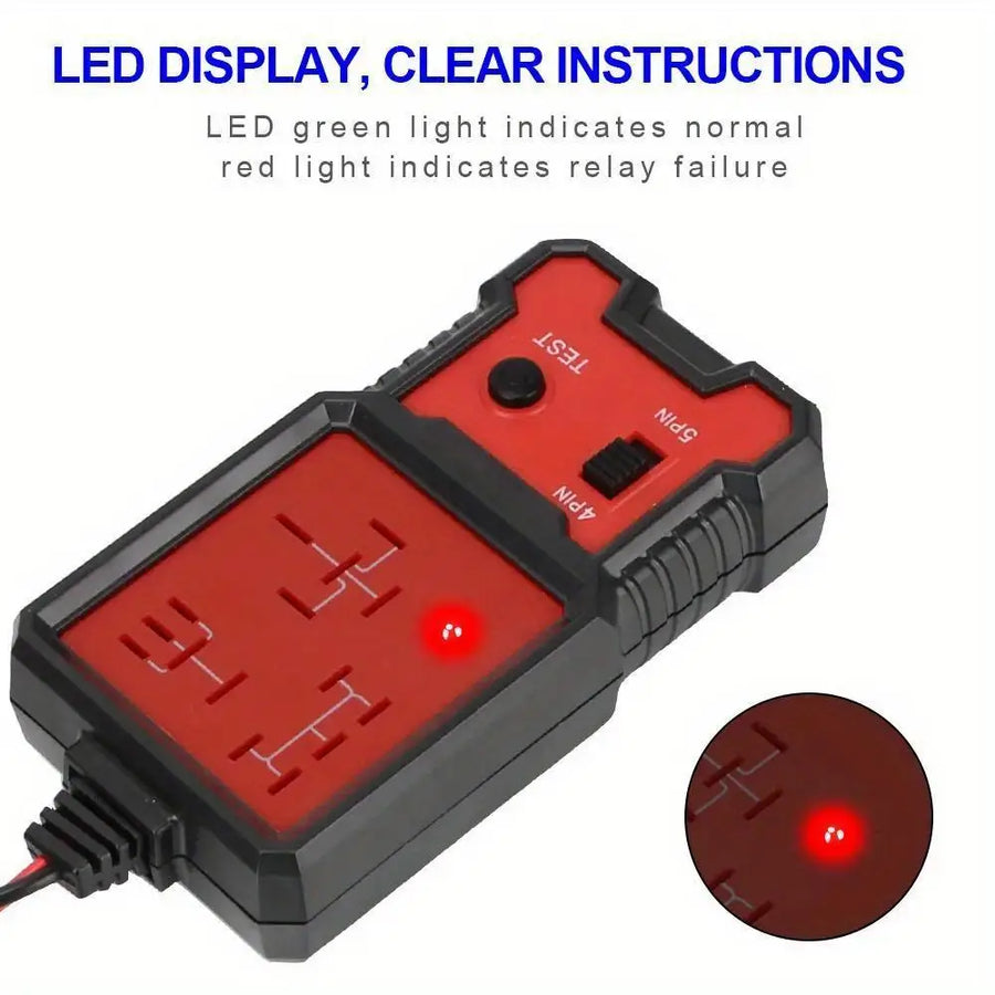 Universal 12V Automotive Relay and Voltage Tester with LED Indicator