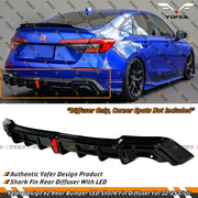 Gloss Black LED Rear Diffuser – 2022–2026 Honda Civic Sedan