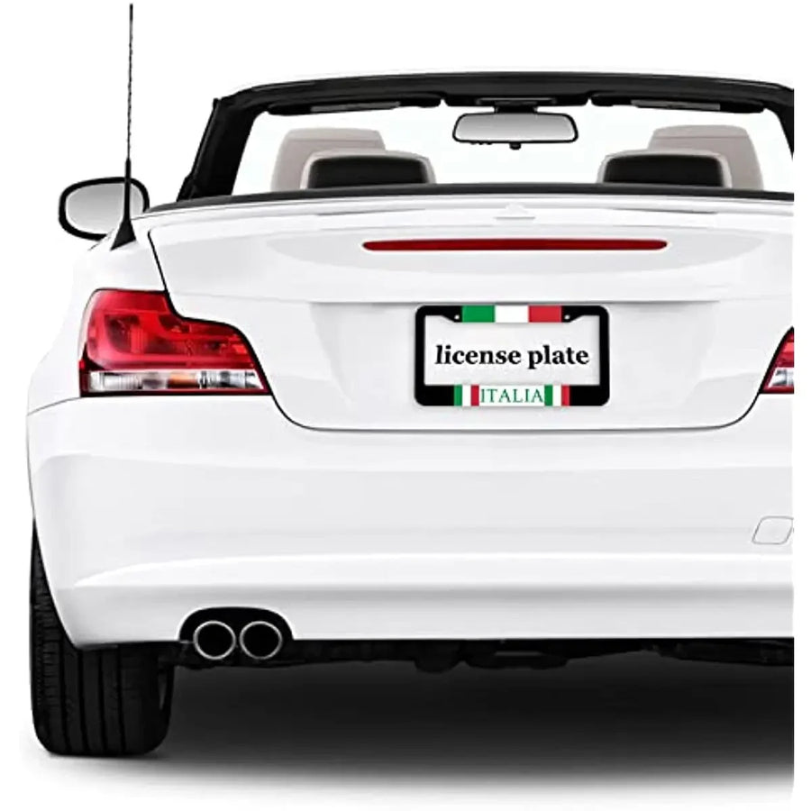 2-Piece Italian Flag Aluminum License Plate Frame Set