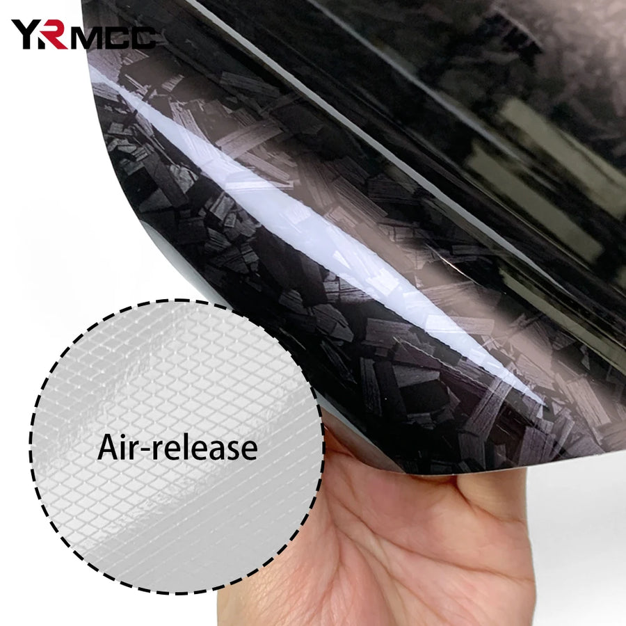 Glossy Forged Carbon-Fiber-Look Vinyl Wrap Film