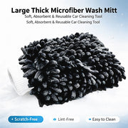 XL Charcoal Grey Chenille Microfiber Car Wash Mitt