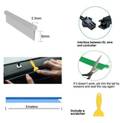 5M USB-Powered Flexible EL Wire Car Interior Neon Ambient Light Strip