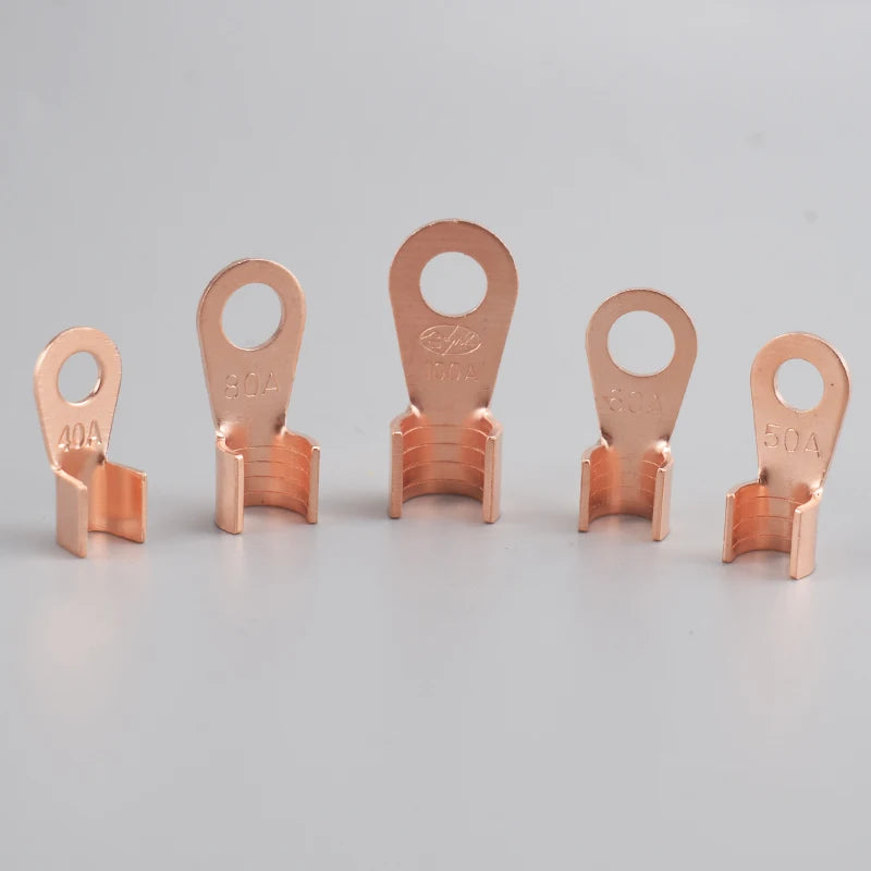 Copper Battery Cable Ring Lug Terminals - 10 or 50 Pieces