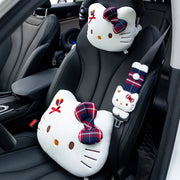 Hello Kitty Plush Car Headrest Pillow and Seat Belt Shoulder Pad Set