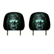2-Piece Halloween Horror Face Car Headrest Covers – Universal Elastic Protective Sleeves